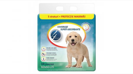 Covorase absorbante - Covorase absorbante, 4Dog, 60x60cm, 10 buc