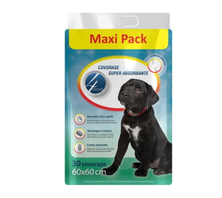 Covorase absorbante - Covorase absorbante Igienice 4DOG 60x60 cm Maxi Pack 30 buc