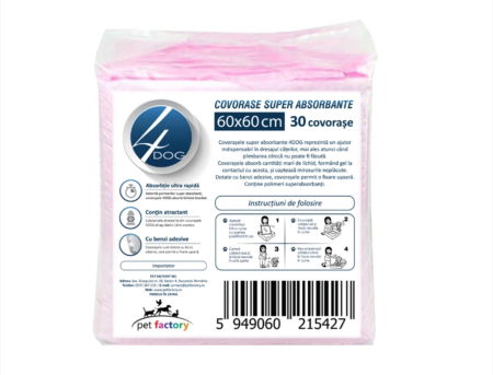 Covorase absorbante - Covorase absorbante Igienice 4DOG 60x60cm 30buc