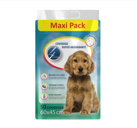 Covorase absorbante - Covorase absorbante Igienice 4DOG 60x45 cm 50 buc
