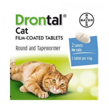 Deparazitare interna - Drontal Cat, Cutie 2 tablete