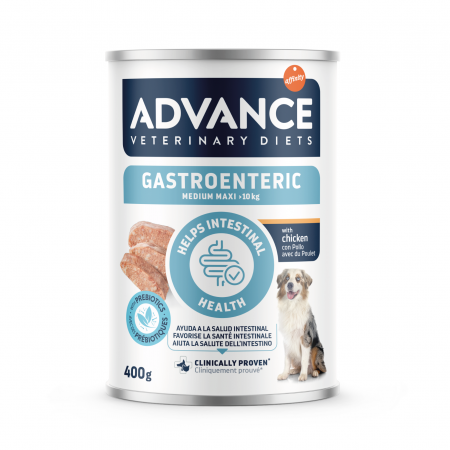 Diete veterinare caini - Advance, conserva hrana umeda dieta dog gastroenteric med-maxi - 400 gr