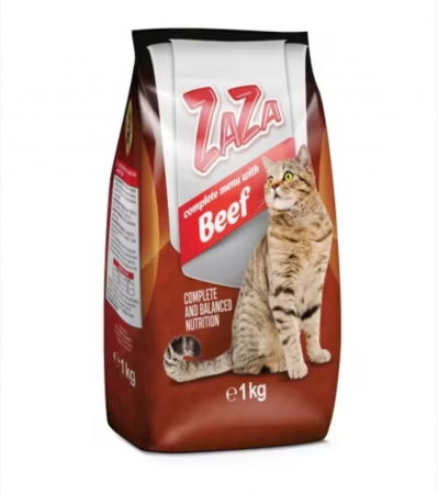 Hrana Uscata Pisici - Hrana Uscata Completa pentru Pisici adulte, Zaza, Vita, 1 kg