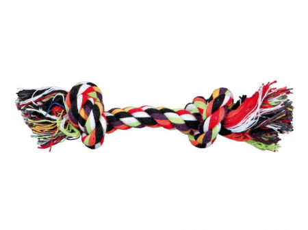 Jucarii caini - Jucarie Sfoara cu 2 Nod Mic 15 cm/25 g