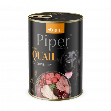 Hrana Umeda Caini - Piper Adult, Hrana Umeda, Carne de Prepelita si merisor, 400 g