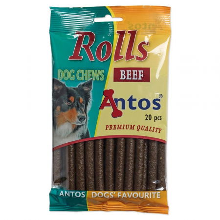 Recompense delicioase - Recompense pentru caini Antos Rolls Beef 20 bucati