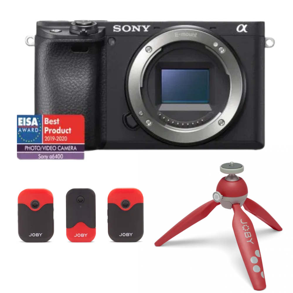 Sony A6400 body cu lavaliera dubla wireless si minitrepied [1]