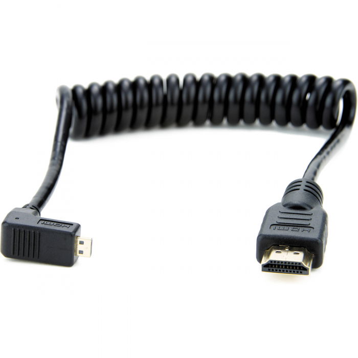 Atomos Cablu HDMI Micro - HDMI Mare 30cm Spiralat cu unghi de 90 de grade [1]