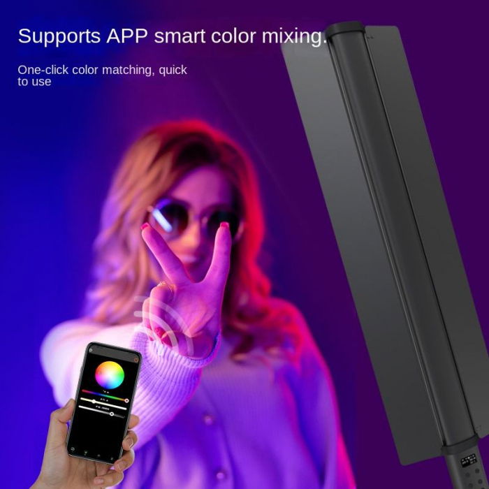 Bagheta LED 30W Bicolor 2500-9900K /RGB 73cm cu acumulator incorporat 5200mAh [6]