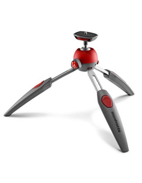 Manfrotto PIXI EVO Minirepied foto gri cu rosu [1]