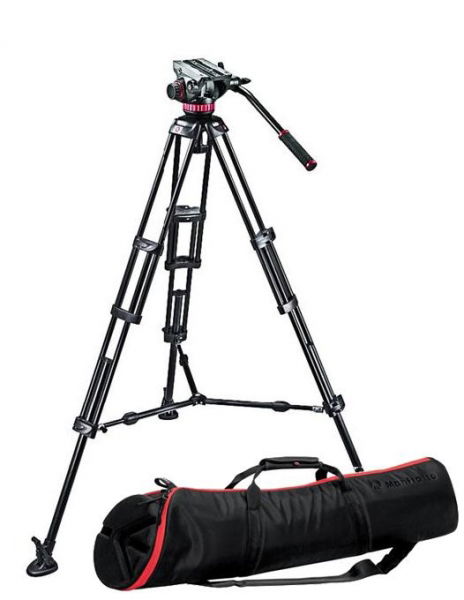 Manfrotto MVH502A,546BK Kit trepied video fluid cu spreader la mijloc [1]