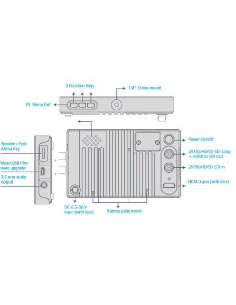 JVC Monitor 5.5 Inch 1920x1080 LCD FullHD video cinema  vectorscop, waveform monitor, histograma. led DT-X53F X53F [4]
