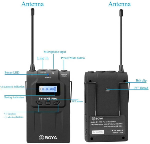 Boya BY-WM8 Pro K1 Kit lavaliera wireless UHF [3]