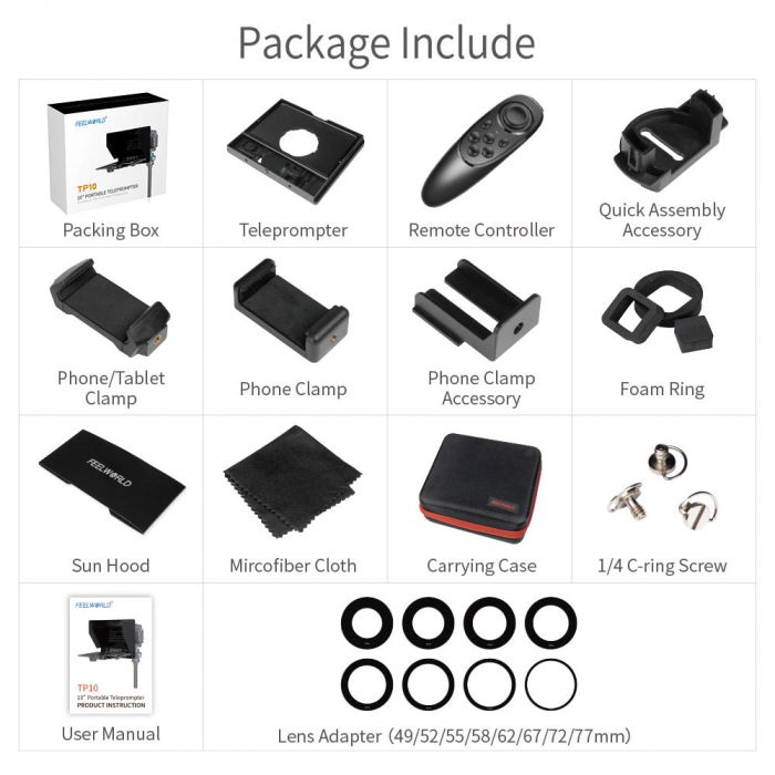 Feelworld TP10 Teleprompter Pliabil pentru Smartphone/Tableta/DSLR [11]