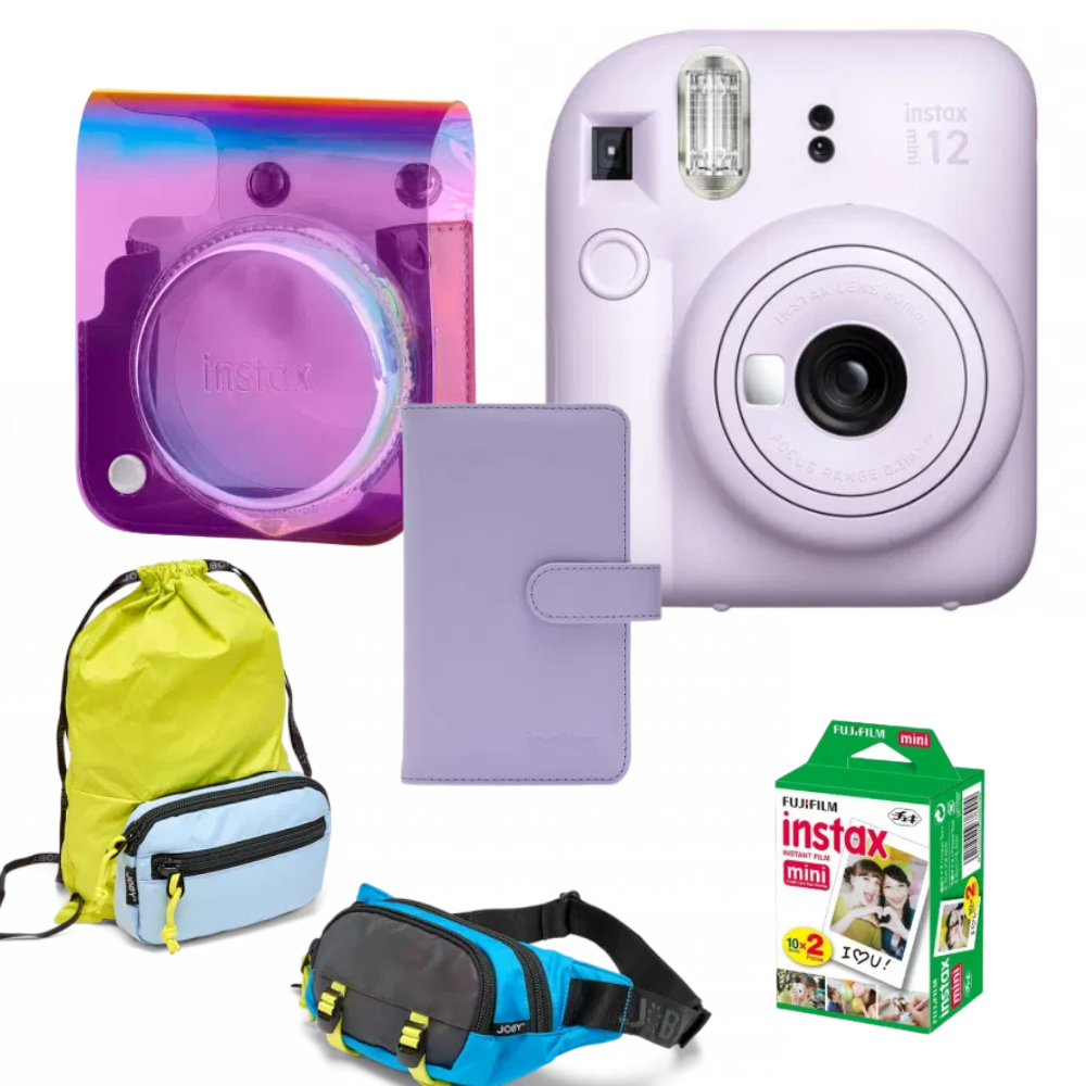 FujiFilm Instax Mini 12 Aparat foto instant mov cu husa, album, hartii si geanta 3n1 [1]