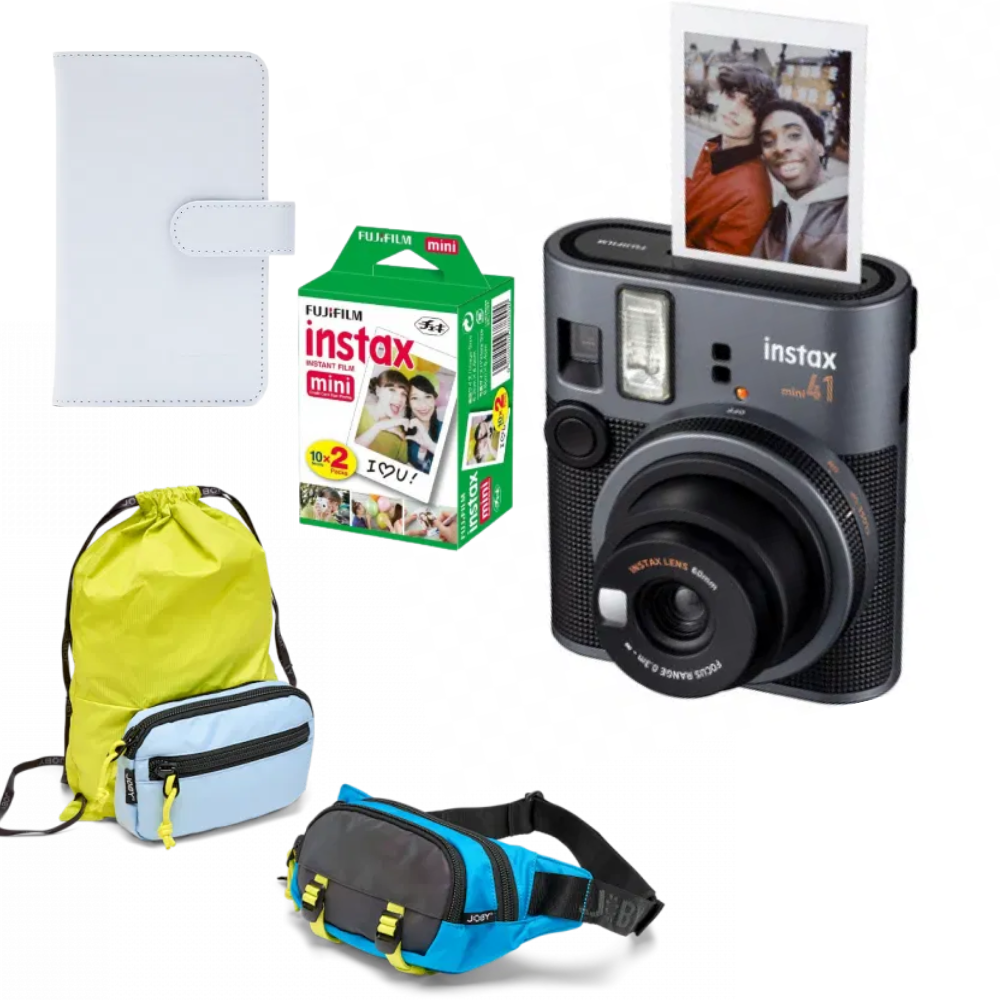 Fujifilm Instax Mini 41 Black cu hartie, album si geanta 3n1 [1]