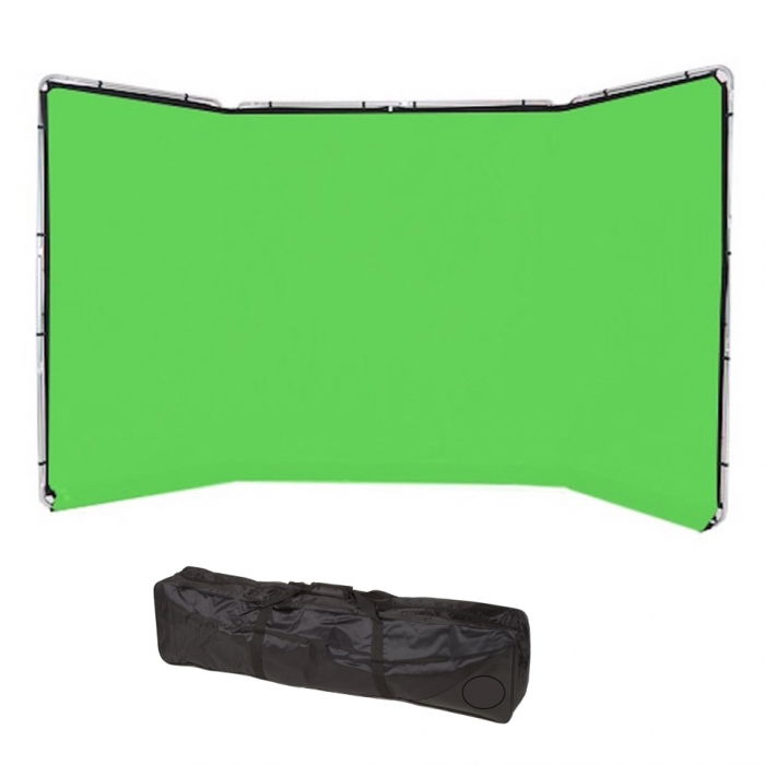 Fundal Chroma Key verde Panoramic cu cadru inclus 4.2 x 2.40m [1]
