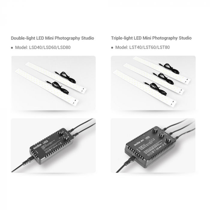 Godox Cort foto 80x80cm cu 2 benzi LED [7]