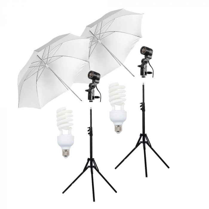 Kit lumini E27 135W cu umbrela difuzie si stativ [2]