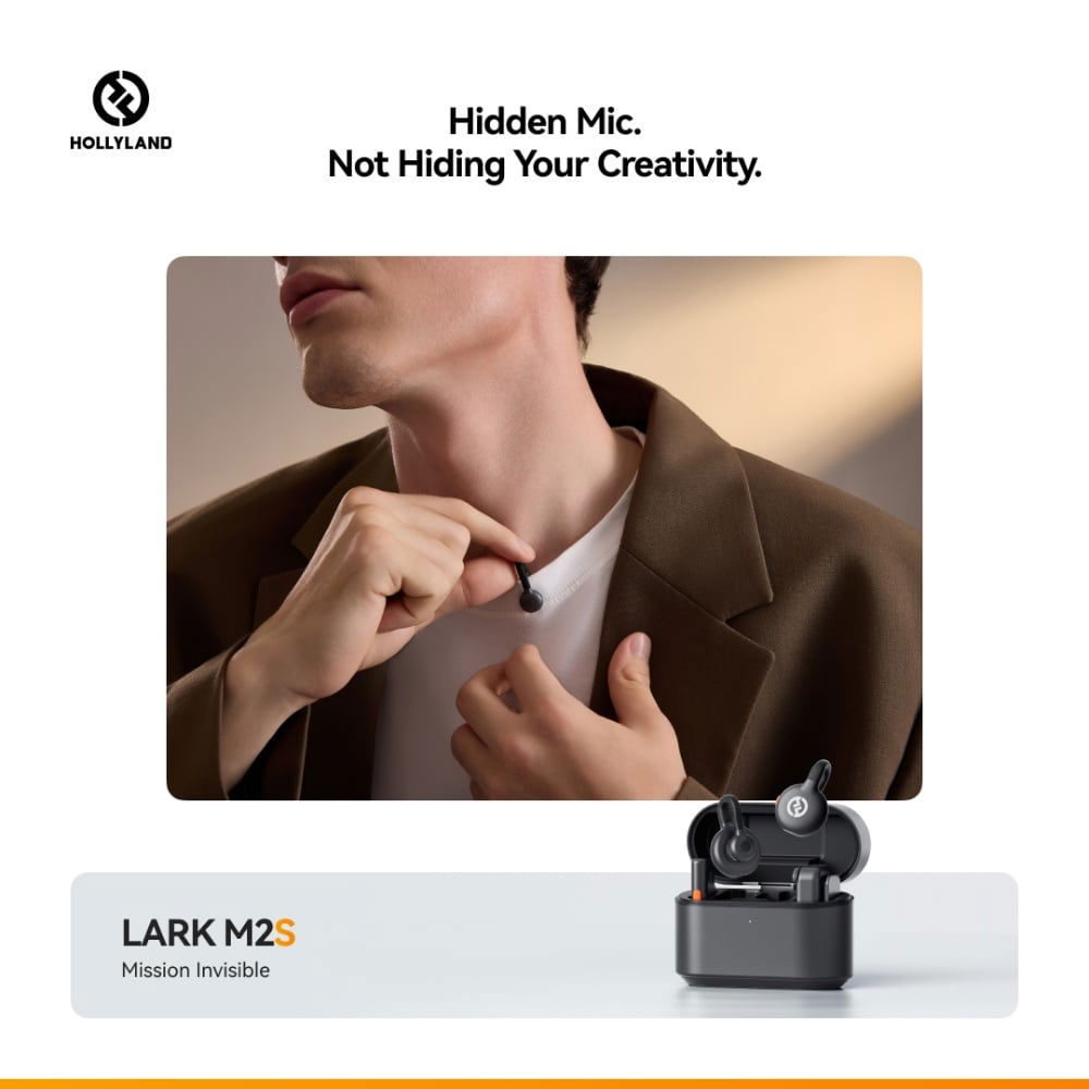Hollyland Lark M2S Combo, Sistem microfon wireless, 2 persoane, 2.4 GHz, culoare Space Gray [5]