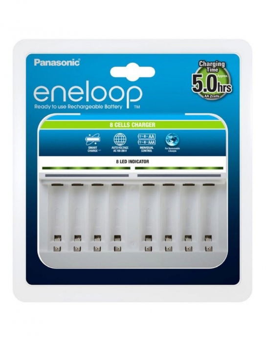 Incarcator Panasonic Eneloop pentru 8 acumulatori AA R6 sau AAA R3 Ni-MH BQ-CC63E [1]