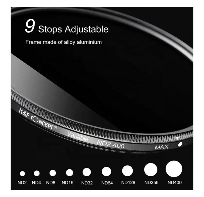 K&F Concept Variable Fader NDX 67mm Filtru ND variabil ND2-ND400 [4]