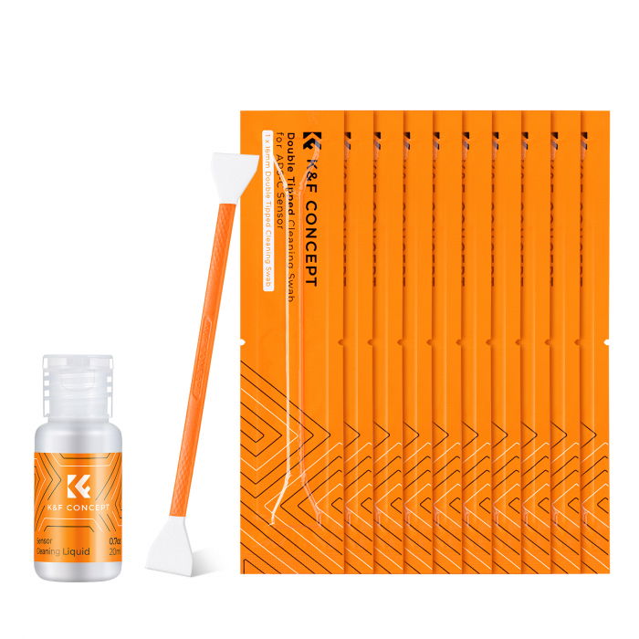 K&F Concept Set 10 spatule duble cu solutie pentru curatat senzor APS-C [1]