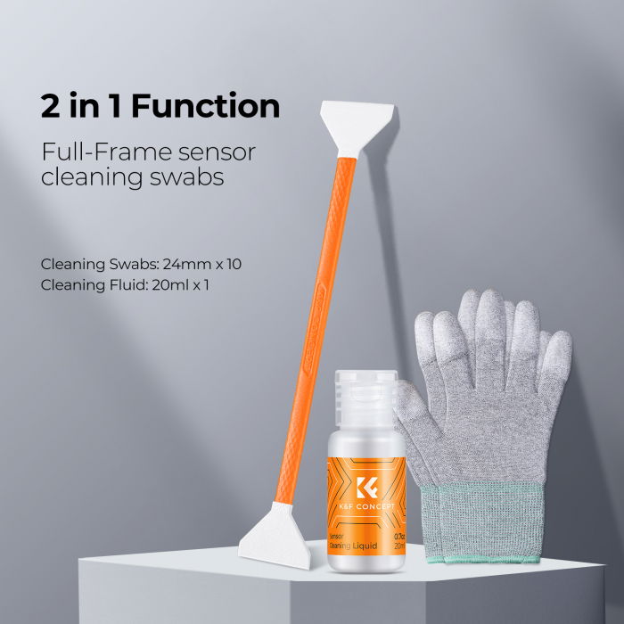 K&F Concept Set 10 spatule duble cu solutie pentru curatat senzor Full Frame [10]