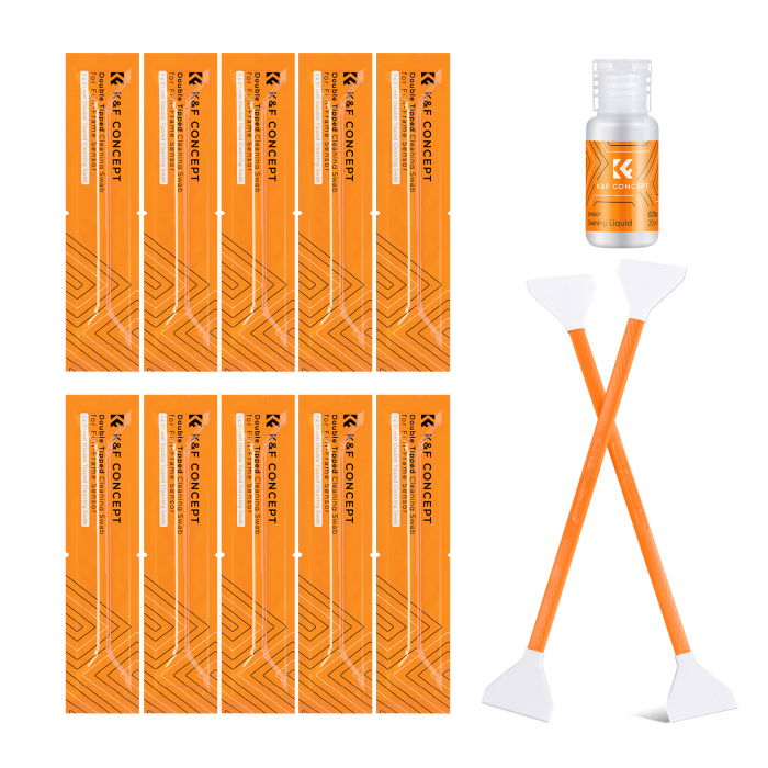 K&F Concept Set 10 spatule duble cu solutie pentru curatat senzor Full Frame [8]