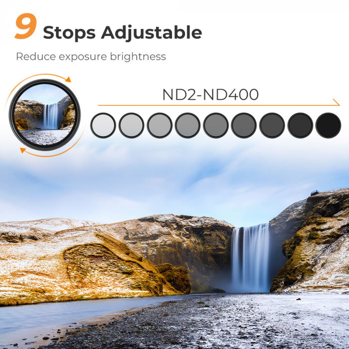 K&F Concept Variable Fader NDX 67mm Filtru ND variabil ND2-ND400 [6]