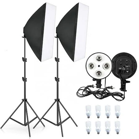 Kit lumini E27 135W x 8 cu softbox si stativ [2]