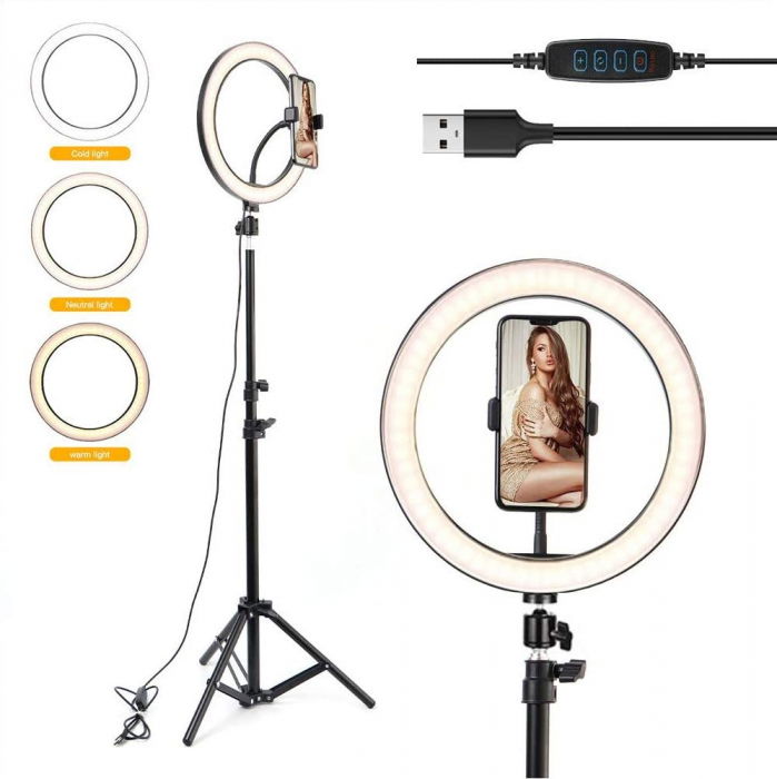 Lampa LED Circulara Bicolor cu stativ [1]