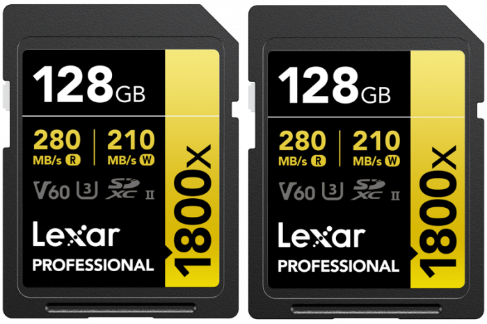 Lexar Set 2xSDXC Pro 1800x U3 UHS-II R280/W210 (V60) 128GB [1]
