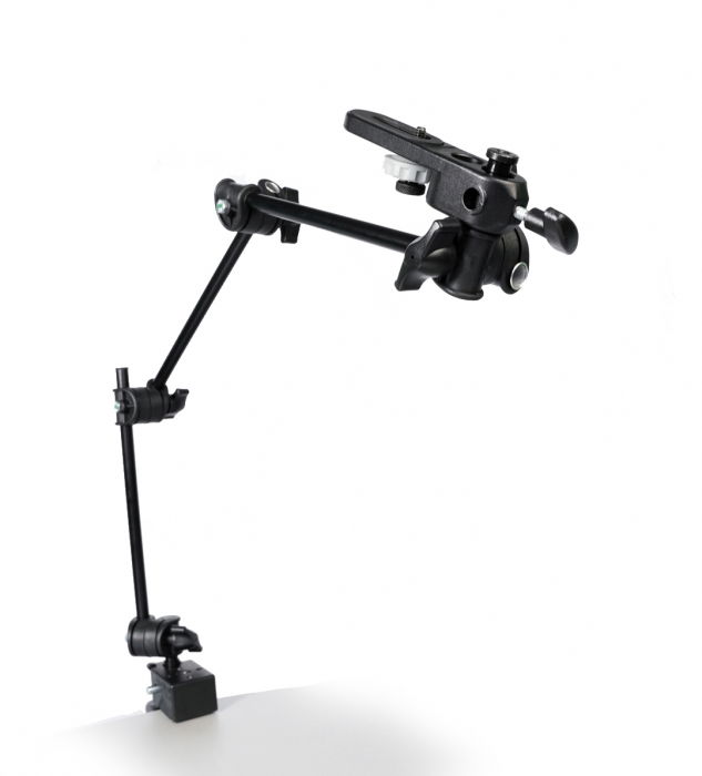 Manfrotto brat articulat cu adaptor camera si menghina [1]