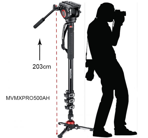 Manfrotto MVMXPRO500 monopied video cu baza Fluidtech [2]