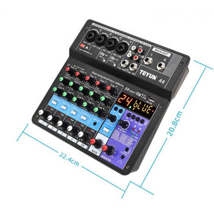 Mixer audio A6, 6 canale, procesor de efecte integrat [3]