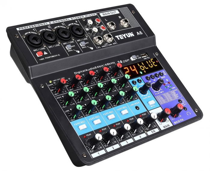 Mixer audio A6, 6 canale, procesor de efecte integrat [1]