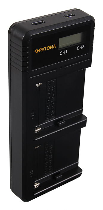 Patona Incarcator Dual cu LCD pentru Sony NP-F550 F750 F970 [3]