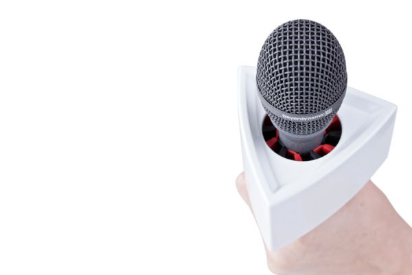 Rycote suport triunghilar logo brand reporter microfon alb [2]