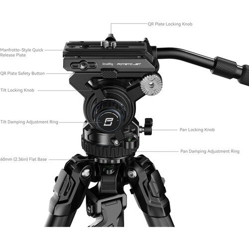 Smallrig 4259 x Potato Jet TRIBEX Hydraulic Carbon Fiber Tripod Kit [3]