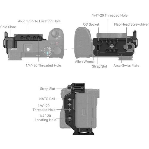 SmallRig 4337 Half Cage pentru Sony Alpha 6700 / 6600 / 6500 / 6400 [3]