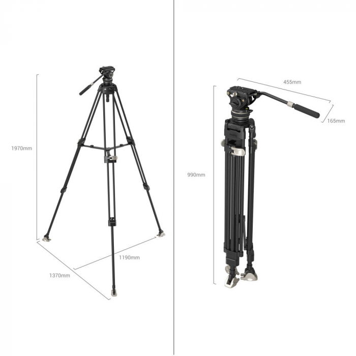 SmallRig AD-100 FreeBlazer Kit trepied video cu cap fluid heavy-duty carbon [3]