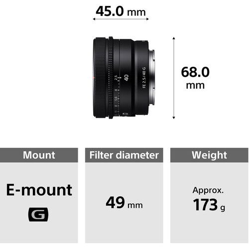 Sony FE 40mm F2.5 G Obiectiv Foto Mirrorless Montura Sony E [10]