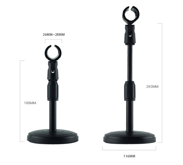 Suport de masa pentru microfon cu baza rotunda si clema [3]