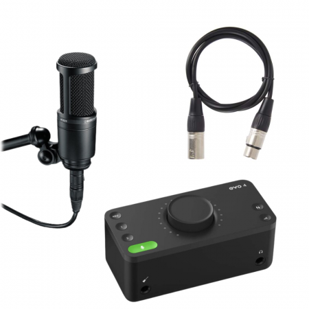 Interfete/mixere audio - Audient Evo 4 Interfata audio cu Microfon AT2020 + cablu XLR + brat