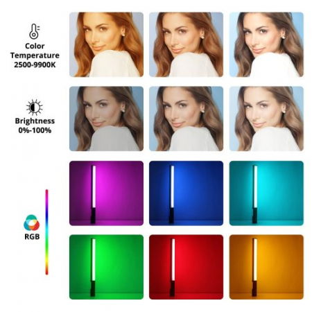 LP430 Bagheta LED Bicolor-RGB 42cm cu acumulator incorporat [5]
