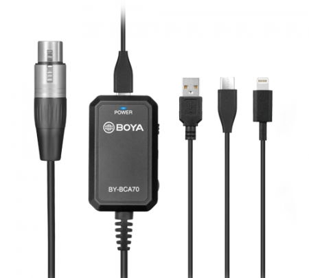 Cabluri si adaptoare microfoane - Boya adaptor audio pentru microfoane XLR la dispozitive mobile