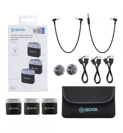 Boya BY-M1V2 Lavaliera wireless dubla pentru smartphone [4]