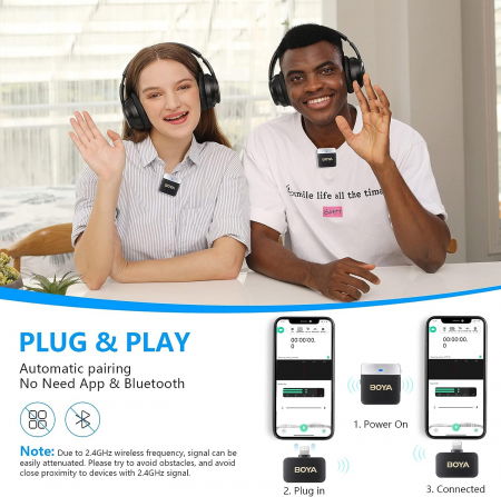 Boya BY-M1V6 lavaliera wireless dubla pentru iOS [4]