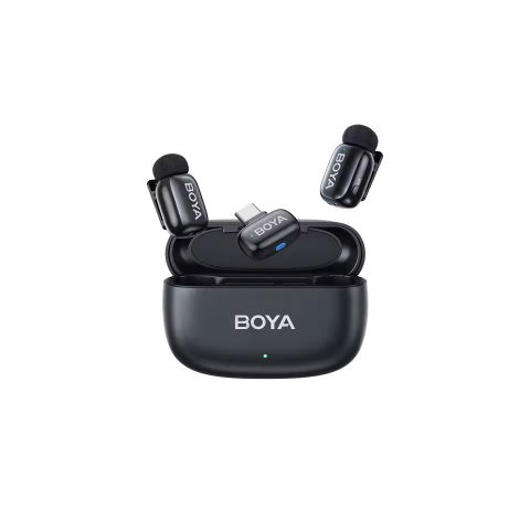 Lavaliere - BOYA Mini sistem wireless dual compact pentru telefon, USB-C (2.4 GHz, Negru)